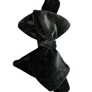 Velour Bow Tie Black Holiday Christmas Santa Neutral Minimalist Preppy Festive